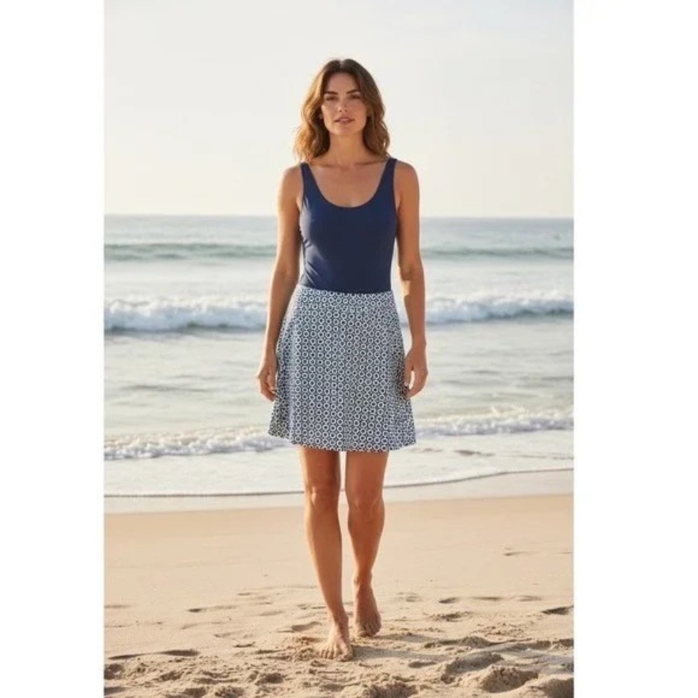 RIPSKIRT Hawaii Rip Skirt Length 2 Wrap Skirt Blue Dot Dot Dot Geometric Large‎